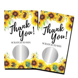 Wedding Shower - Thank you! - 50 Scratch Off Cards - Bridal Shower Games- Party